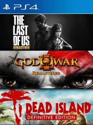 3 juegos en 1 The Last of Us Remastered mas God of WarIII Remasterizado mas Dead Island Definitive Edition PS4